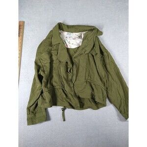 Frye & Co  Open Front Utility Jacket Women's Large Green Lightweight